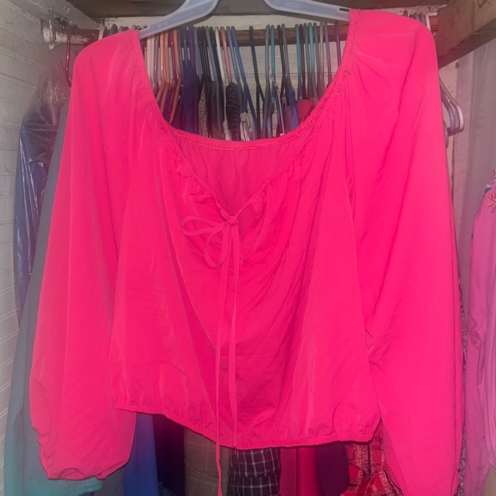 SHEIN FUCHSIA STRETCH LINE 4XL CROP TOP 💖💕